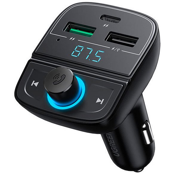 UGREEN BLUETOOTH CAR CHARGER (5.0+PD+QC3.0+USB FLASH DRIVE+TF) BLACK 80910 thumbnail 2