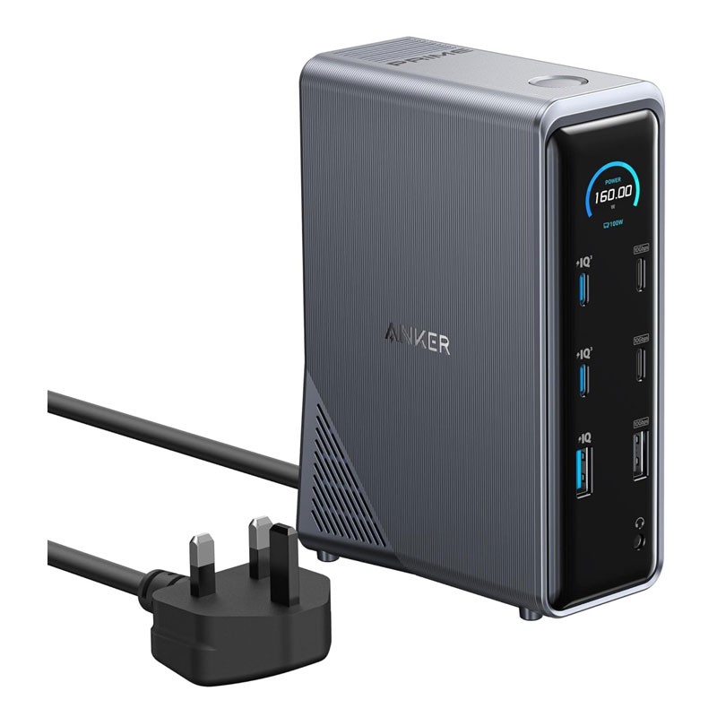ANKER PRIME CHARGING DOCKING STATION 14-IN 1 DUAL DISPLAY 160W GRAY A83B62A1 thumbnail 2