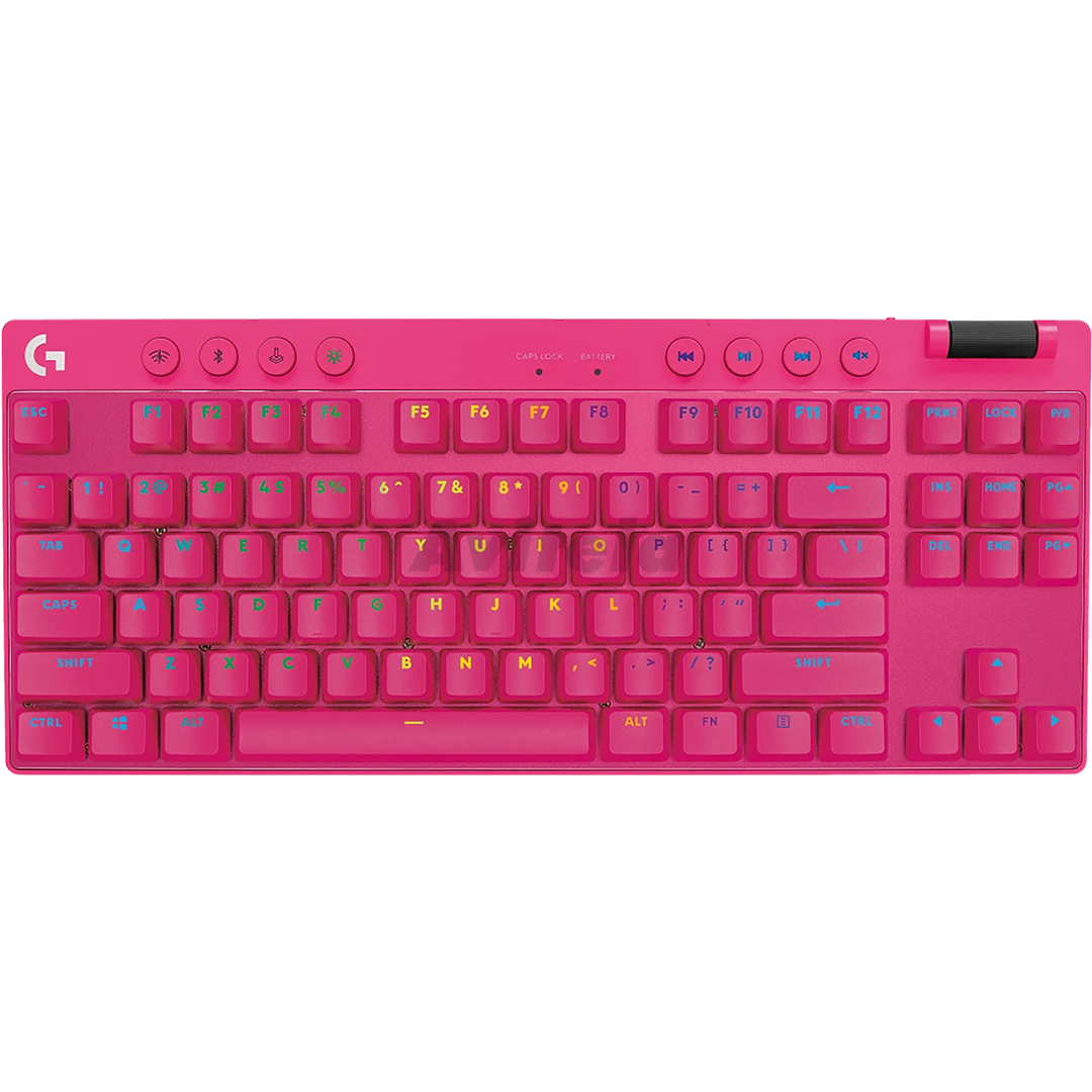 LOGITECH PRO X TKL LIGHTSPEED GAMING KEYBOARD PINK 920-012159 thumbnail 2