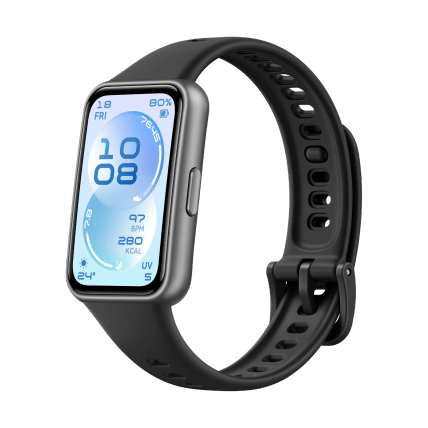 HUAWEI BAND 11 MATTE BLACK DURABLE POLYMER CASE BLACK FLUOROELASTOMER STRAP CDY-B19 thumbnail 2