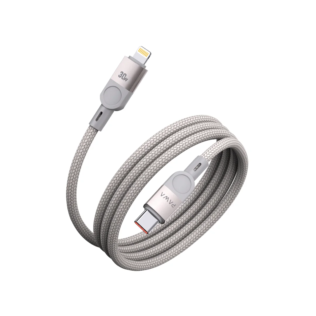 PAWA LEVIN MAGNETIC BRAIDED USB C TO LIGHTNING 30W CABLE 1M GREY TITANIUM PW-12BDM252-GYTT thumbnail 2