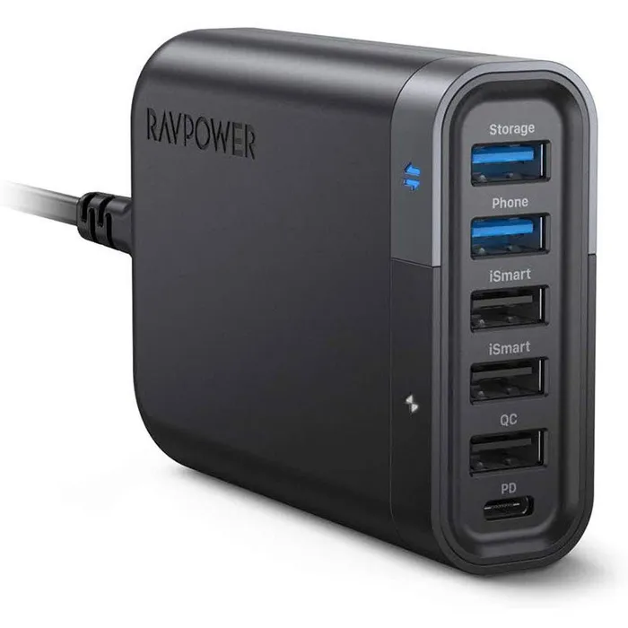 RAVPOWER 6 PORT USB CHARGER FILE HUB BLACK RP-UM002 thumbnail 2