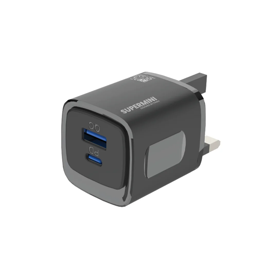 PAWA SUPERMINI TRAVEL CHARGER PD QC PORT 25W BLACK PW-TC25CUUK-BK thumbnail 2