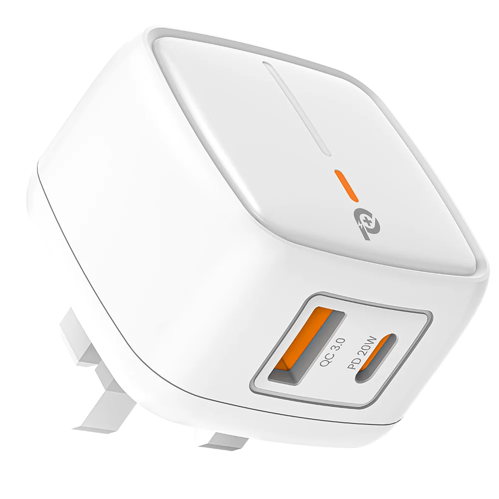 POWERO PLUS BRITISH PD QC 20W ADAPTER WHITE PR-TCP20UK-WH thumbnail 2