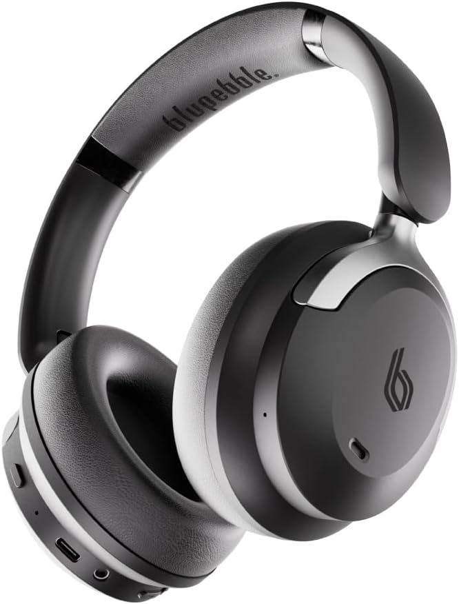 BLUPEBBLE OVER EAR FOLDABLE DIGITAL HYBRID NOISE CANCELLING HEADPHONES C90 BLUE BP-PAC90ANC-BL thumbnail 2