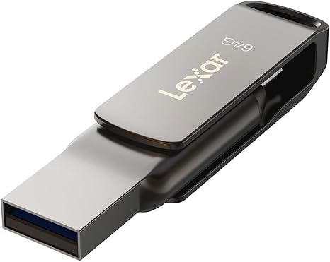 LEXAR JUMPDRIVE DUAL DRIVE USB C 64GB SPEED UP TO 130 MB/S FLASH DRIVE D400 LJDD400064G-BNQNG thumbnail 2