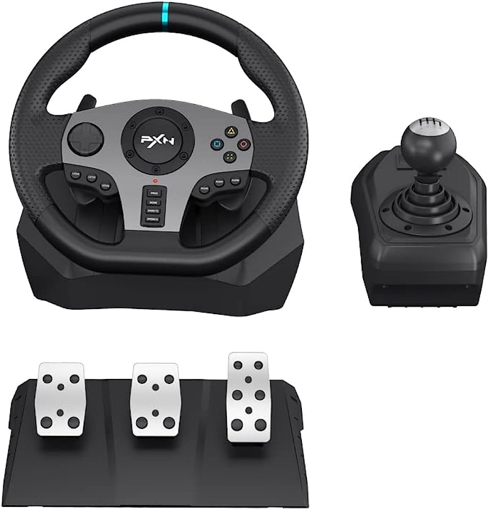 PXN STEERING WHEEL PEDALS & SHIFTER FOR PC/PS3/PS4/SWITCH/XBOX ONE PXN-V9 thumbnail 2