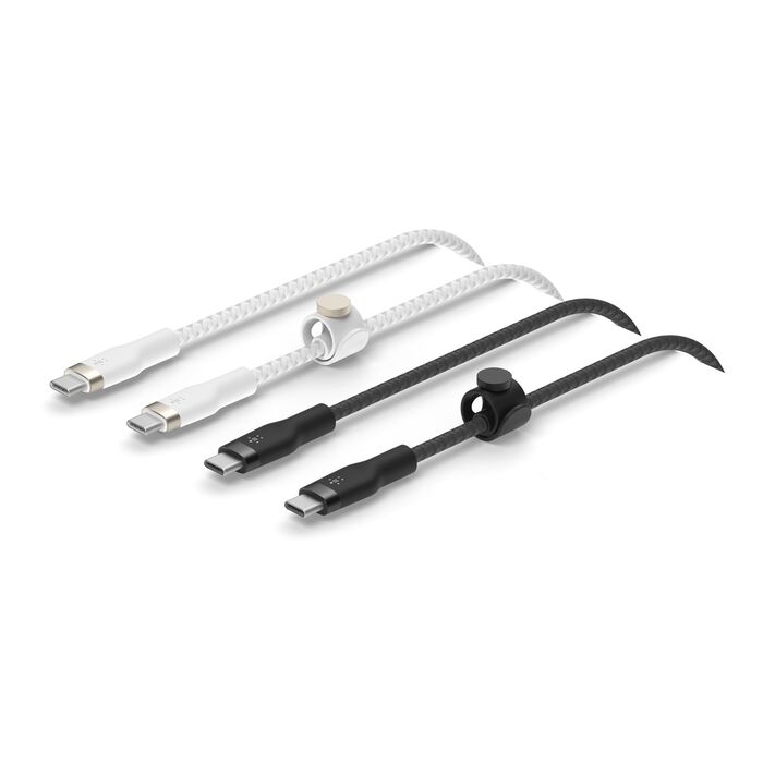 BELKIN BOOST CHARGE USB C TO USB C CABLE PACK OF 2 1M BLACK AND WHITE CAB011MBW2PK thumbnail 2