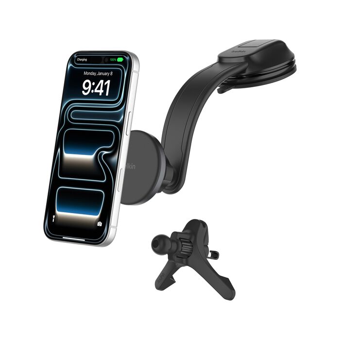 BELKIN BOOSTCHARGE QI2 MAGNETIC CHARGING CAR VENT AND DASH MOUNT BLACK WIC012HQBK thumbnail 2