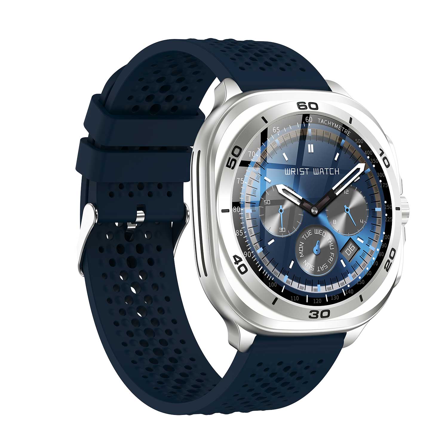 SWISS MILITARY DOM 7 SMART WATCH BLUE SILICON STRAP AND INCLUDE 2 PREMIUM STARPS SM-BD-DOM7-BLUS-2ST-SILM-BRNL thumbnail 2