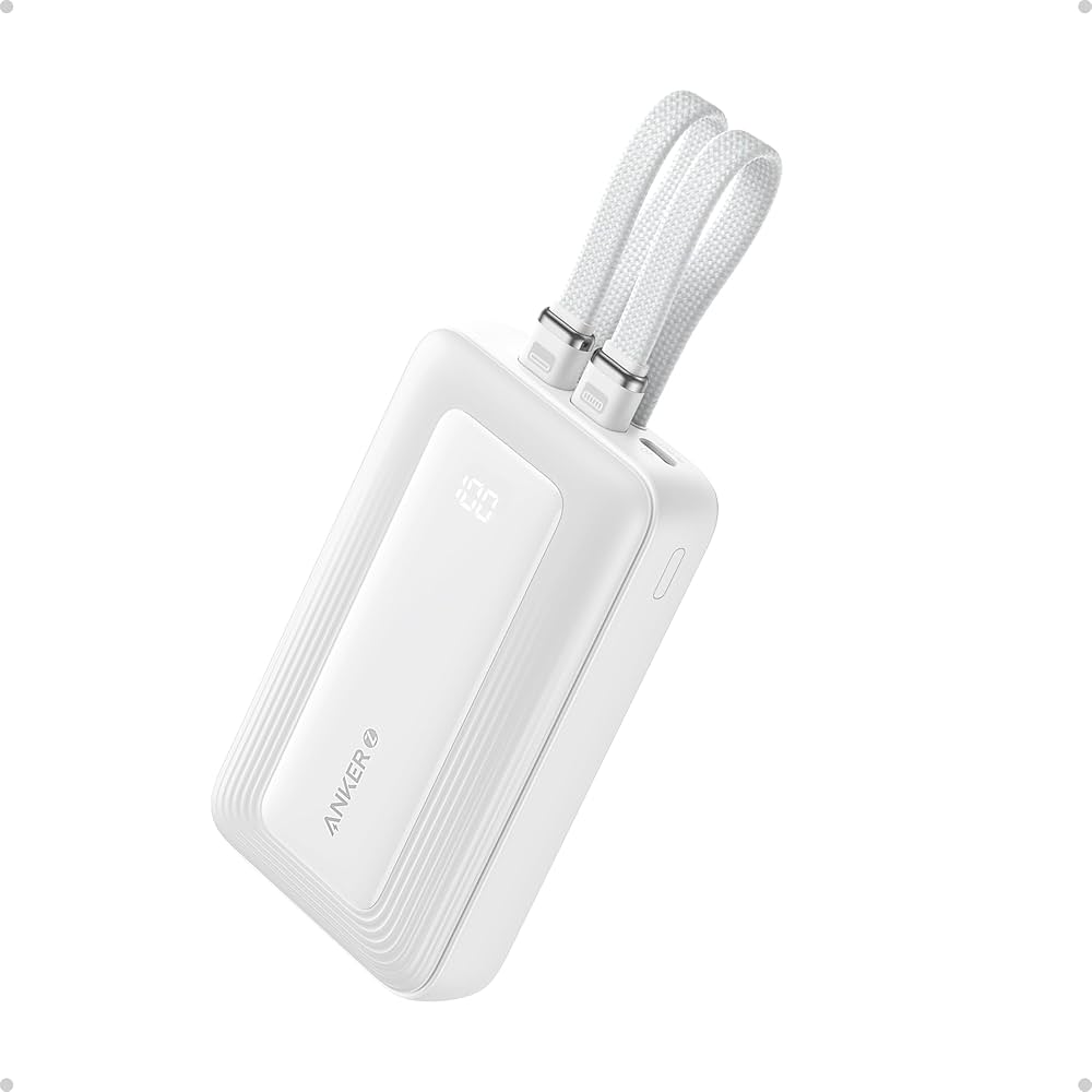ANKER ZOLO 10000MAH POWER BANK 30W BUILT-IN TYPE-C AND LIGHTNING CABLE WHITE A1680H11 thumbnail 2