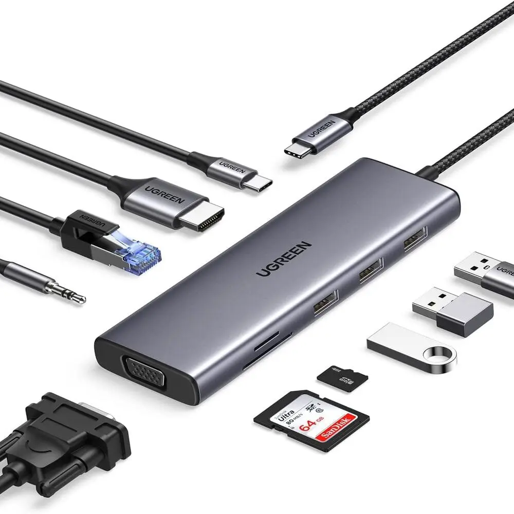 UGREEN 10 IN 1 USB C MULTIFUNCTIONAL ADAPTER 15601 thumbnail 2