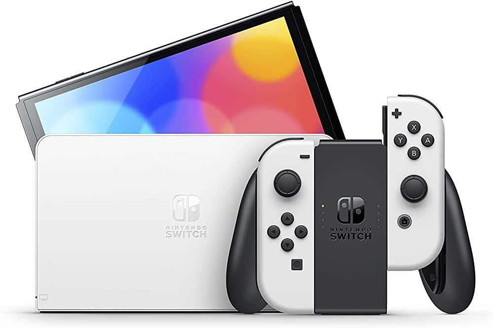 NINTENDO SWITCH OLED CONSOLE WITH WHITE JOY-CON thumbnail 2