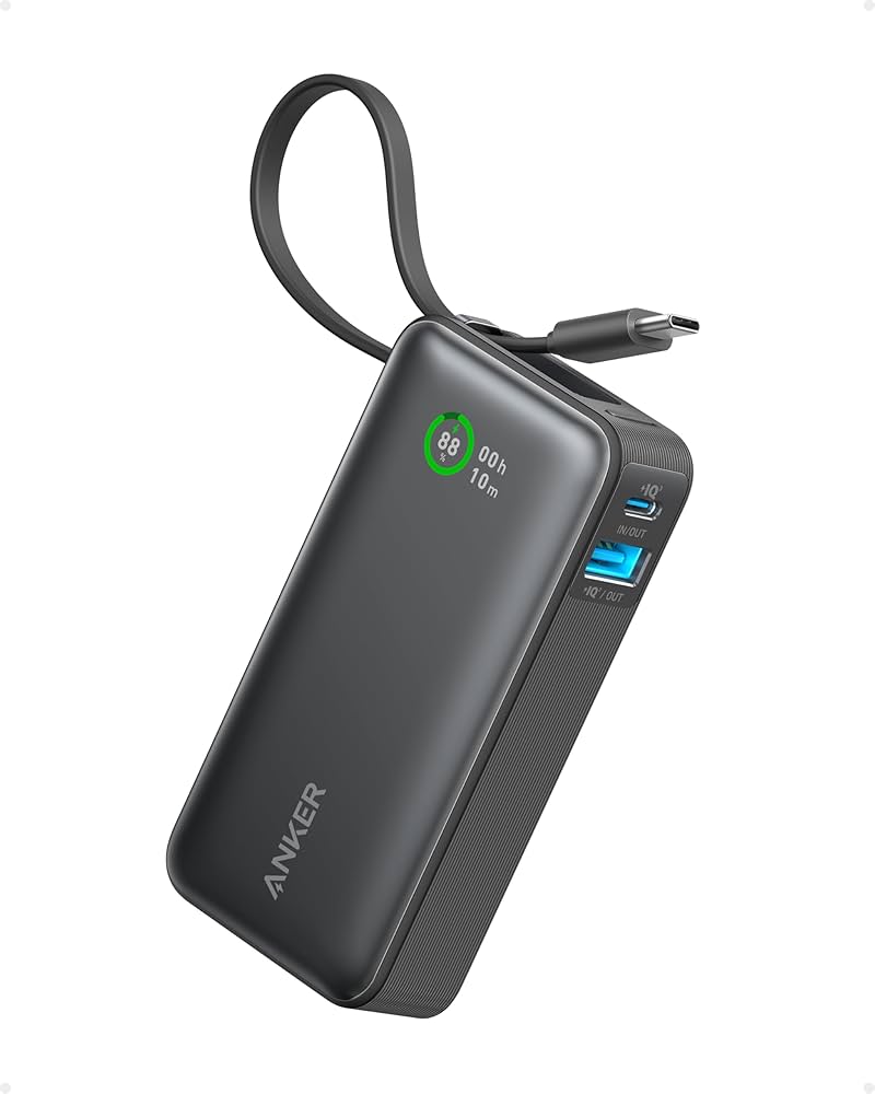 ANKER SOUNDCORE NANO POWER BANK 10K 45W USB-C CABLE BLACK A1638H11 thumbnail 2