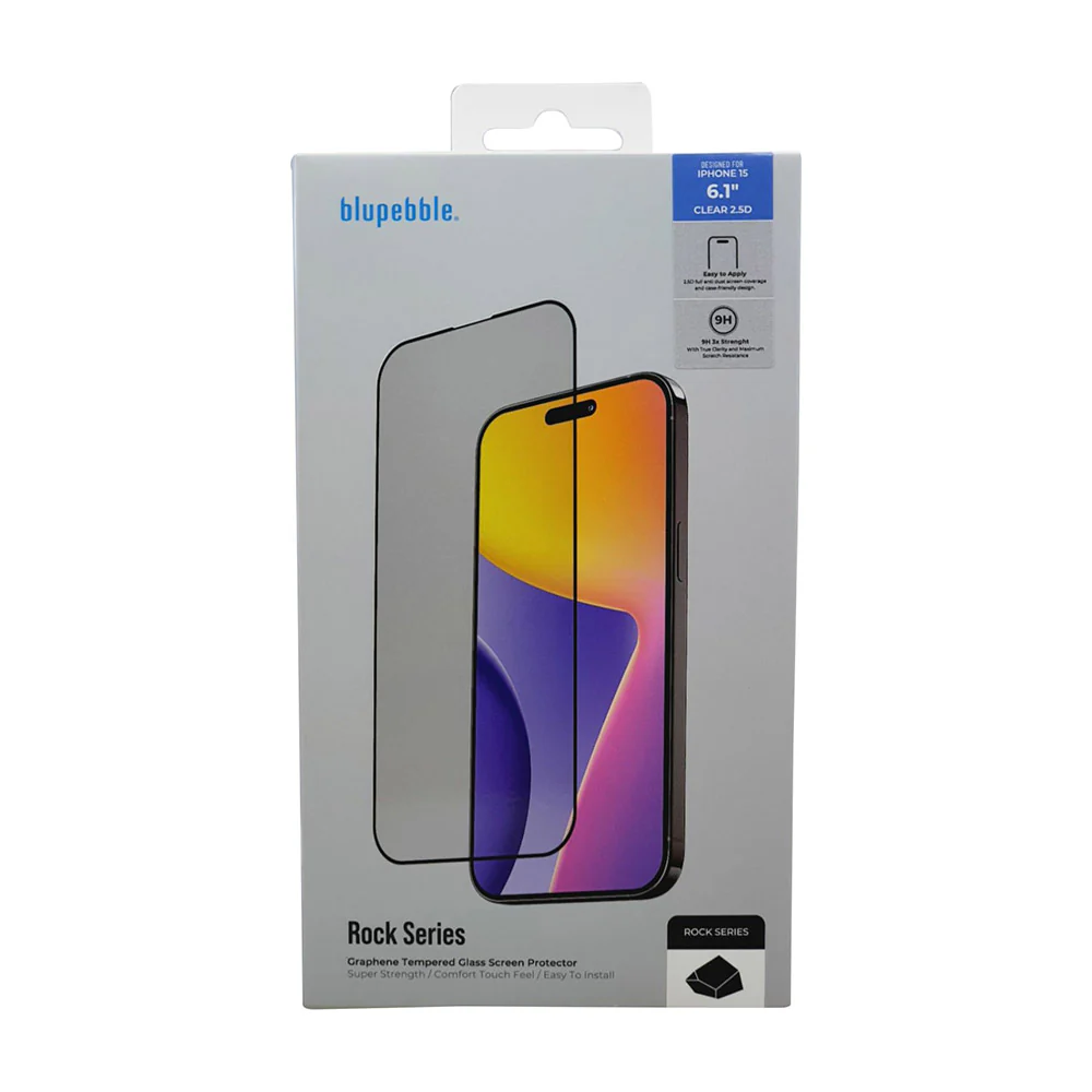BLUPEBBLE IPHONE 15 PRO MAX GRAPHENE ROCK SERIES MATTE GLASS SCREEN PROTECTOR 2.5D BP-IPGRROCK6.7MT-15MAX thumbnail 2