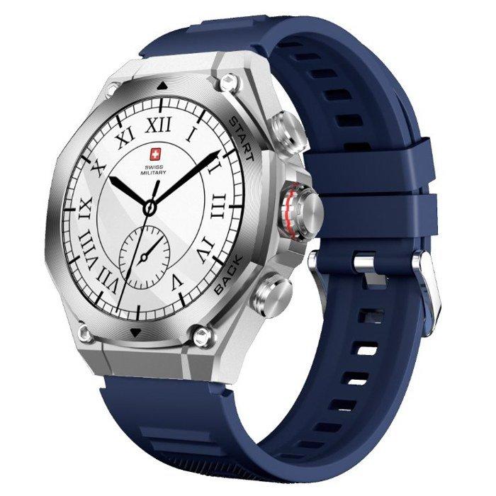 SWISS MILITARY DOM 6 WATCH WITH SILICONE STRAP BLUE SM-WCH-DOM6-SILF-BLUSS thumbnail 2
