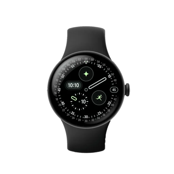 GOOGLE PIXEL WATCH 4 41MM WIFI WITH MATTE BLACK ALUMINUM CASE OBSIDIAN ACTIVE BAND thumbnail 2