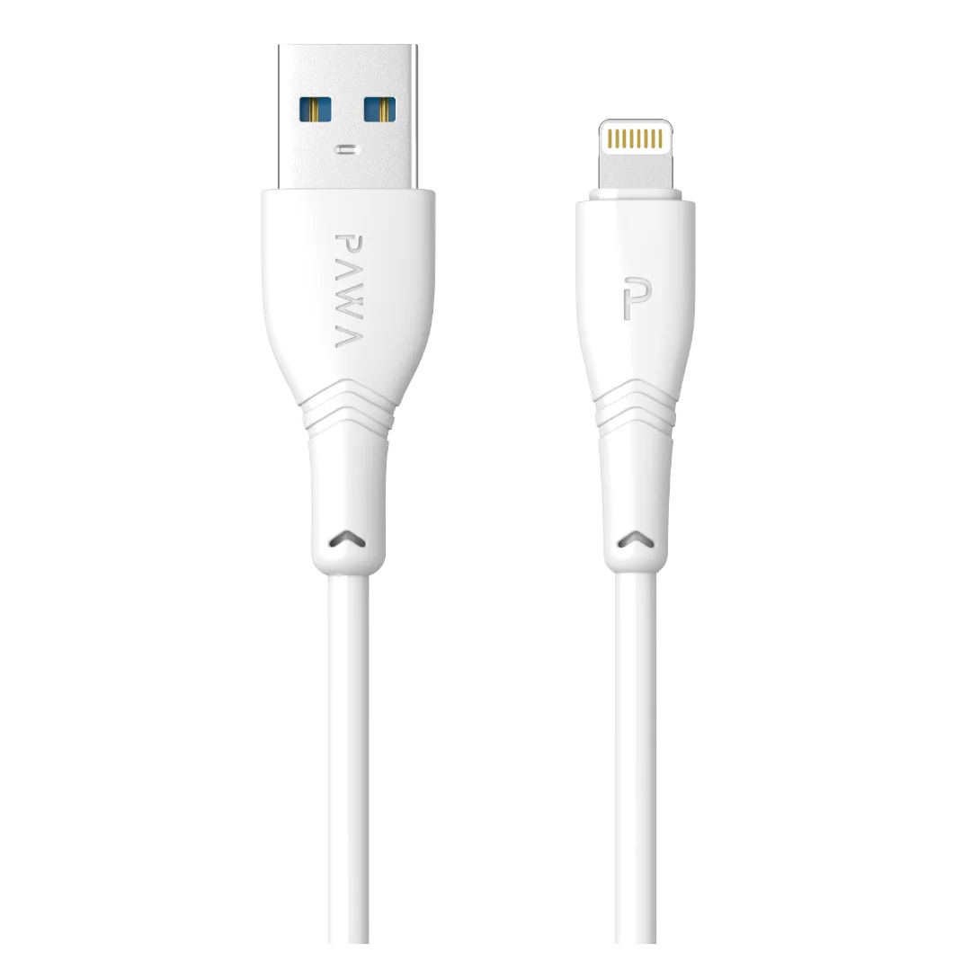 PAWA 3A QUICK CHARGING 1.2M DATA CABLE LIGHTNING WHITE PW-12PVCATOL-WH thumbnail 2