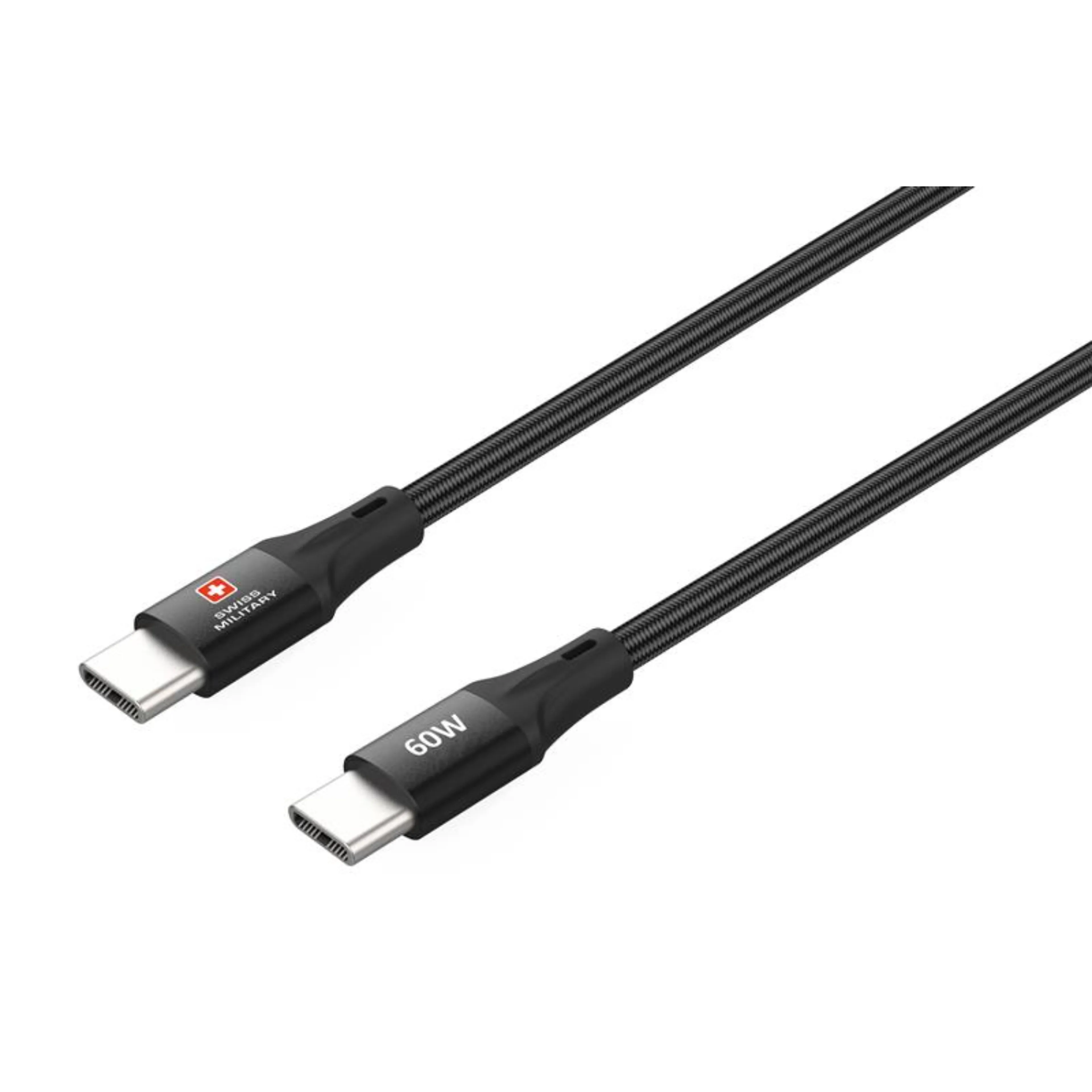 SWISS MILITARY USB C TO USB C POWER DELIVERY 60W 1M BLACK SM-CB-CC60W-1M-BLK thumbnail 2