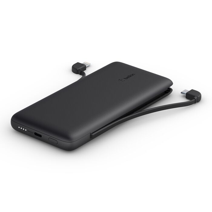 BELKIN BOOST CHARGE PLUS 10000 MAH POWERBANK + INTEGRATED CABLES BLACK BPB006BTBLK thumbnail 2