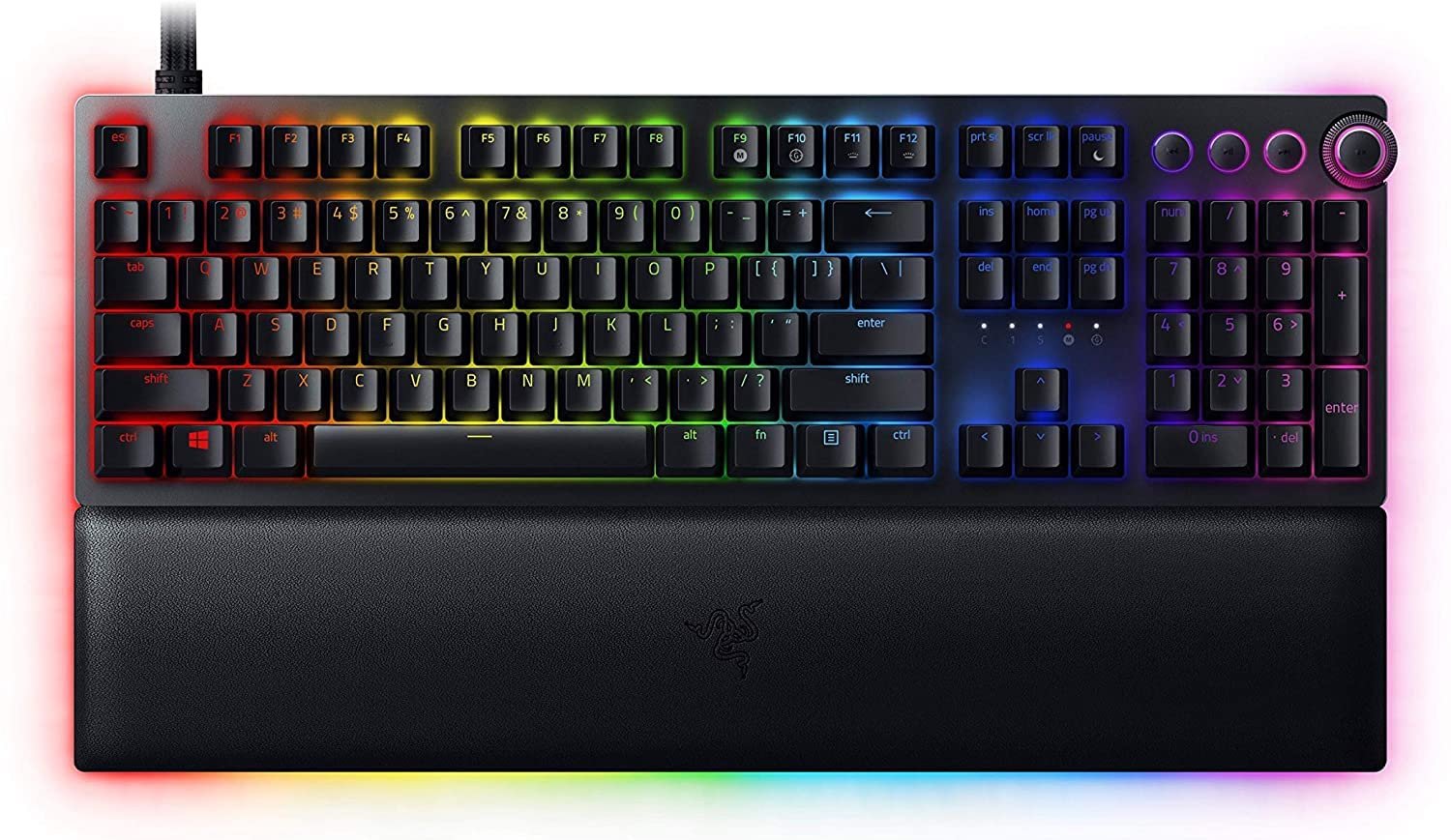 RAZER HUNTSMAN V2 OPTICAL GAMING KEYBOARD CLICKY PURPLE SWITCH RZ03-03930300-R3M1 thumbnail 2