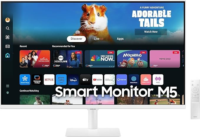 Samsung 32" 4ms 60Hz Smart Monitor M5 M50D FHD White LS32DM501EMXUE thumbnail 2