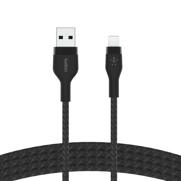 BELKIN BOOST CHARGE PRO FLEX USB A CABLE WITH LIGHTNING CONNECTOR BLACK CAA010BT1MBK thumbnail 2