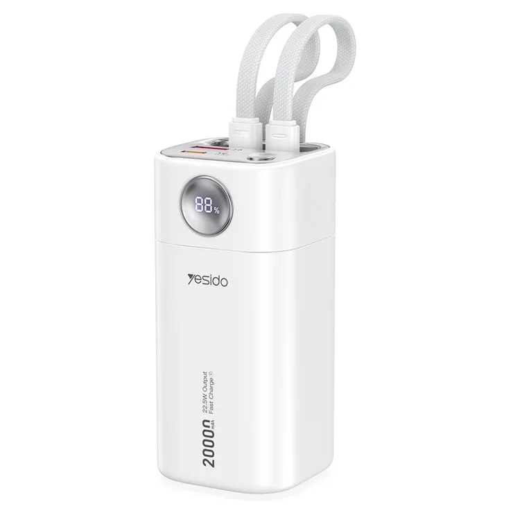 YESIDO 20000MAH POWER BANK WHITE YP86 thumbnail 2
