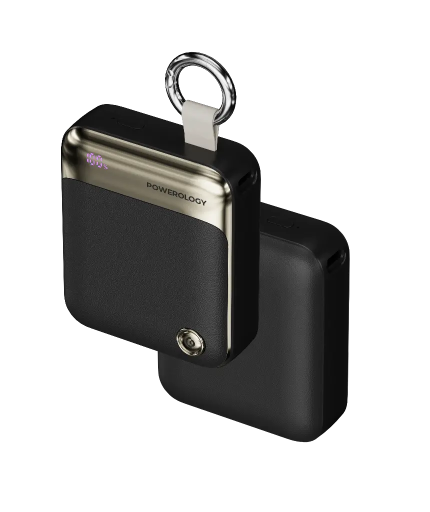 POWEROLOGY LEGACY X1 10000MAH POWER BANK USB C TO USB C LANYARD CABLE 30CM BLACK PPBCHA101BK thumbnail 2