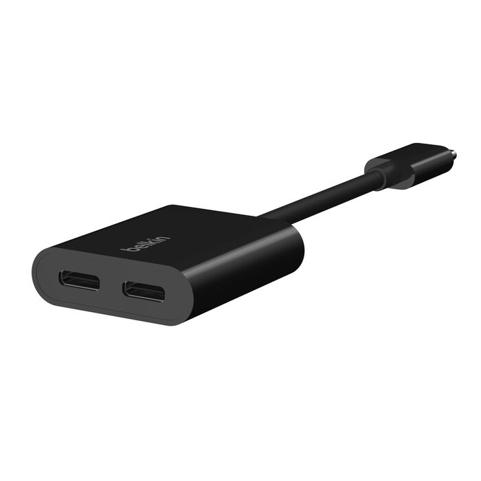 BELKIN DUAL USB-C AUDIO + CHARGE BLACK F7U081BTBLK thumbnail 2