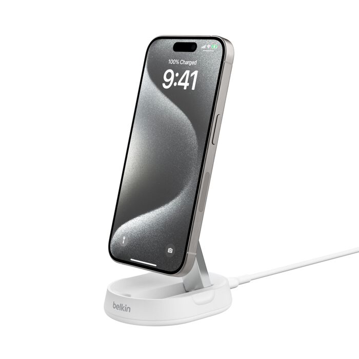 BELKIN BOOST CHARGE 15W CONVERTIBLE MAGNETIC CHARGING STAND WHITE WIA008BTWH thumbnail 2