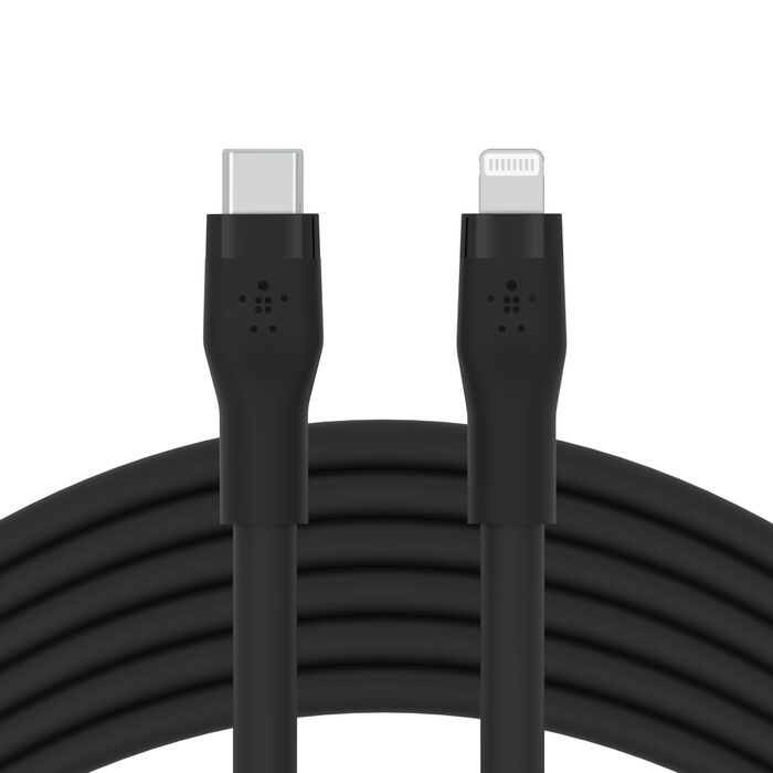 BELKIN BOOST CHARGE FLEX USB C CABLE WITH LIGHTNING CONNECTOR 3M BLACK CAA009BT3MBK thumbnail 2