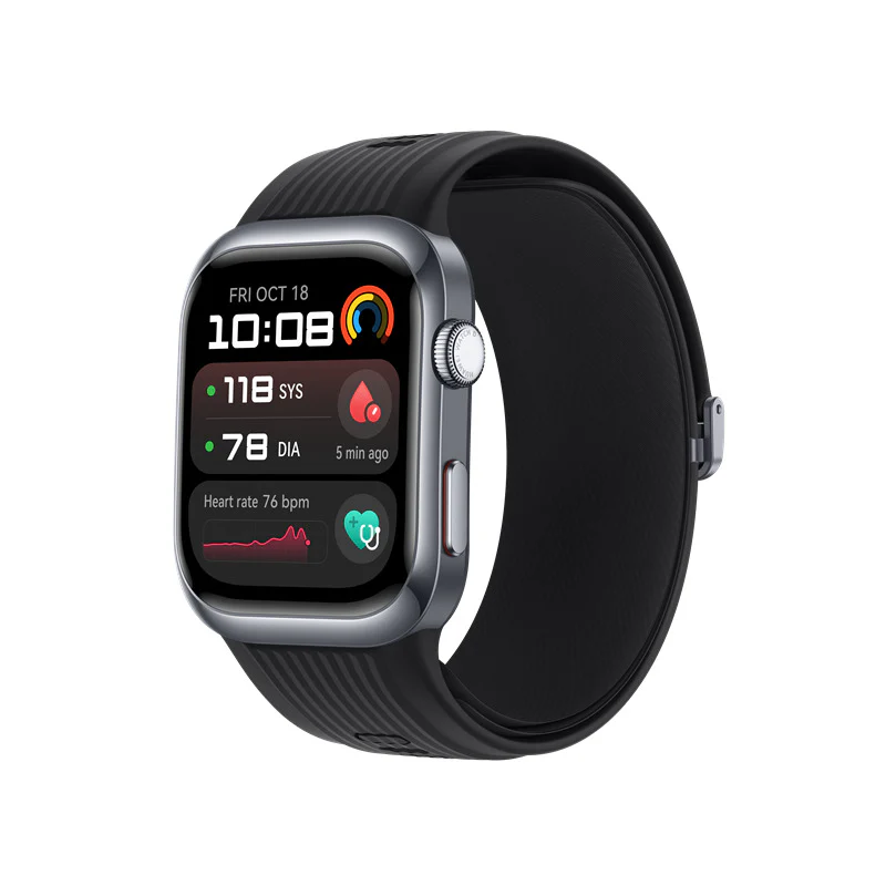 HUAWEI WATCH D2 BLACK ALUMINUM ALLOY CASE BLACK FLUOROELASTOMER STRAP LCA-B10 thumbnail 2