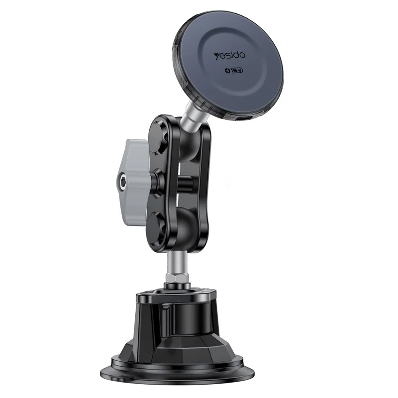 YESIDO 15W MAGSAFE WIRELESS CHARGING PHONE HOLDER BLACK C322 thumbnail 2