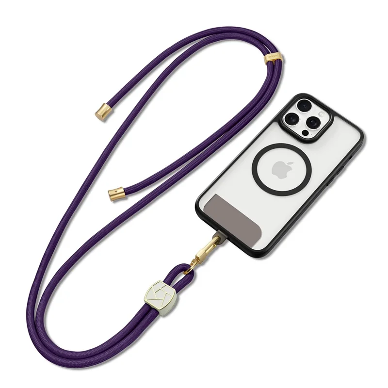 DUXDUCIS GARDEN SERIES CROSSBODY PHONE STRAP WITH BROKEN ICE PATTERN PHONE LANYARD DARK PURPLE GARDEN0016 thumbnail 2