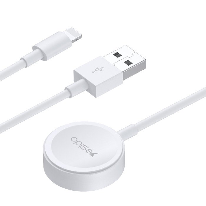 YESIDO 2 IN 1 APPLE WATCH CHARGING CABLE WHITE CA70 thumbnail 2