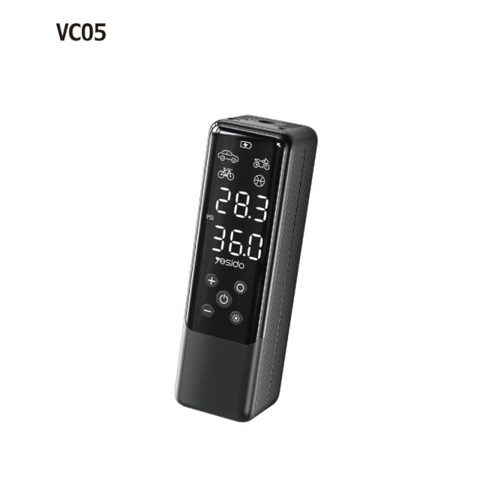 YESIDO MULTIFUNCTIONAL INFLATOR PUMP BLACK VC05 thumbnail 2