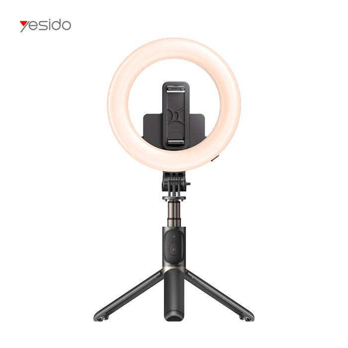 YESIDO WIRELESS RING LIGHT SELFIE STICK BLACK SF12 thumbnail 2