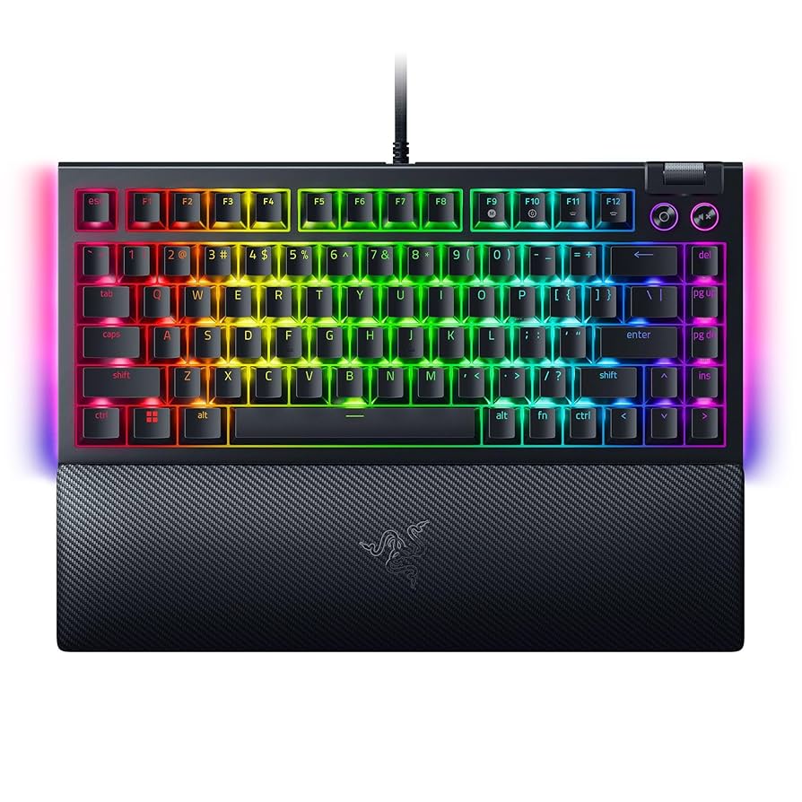 RAZER BLACKWIDOW V4 75% HOT-SWAPPABLE MECHANICAL GAMING KEYBOARD PHANTOM GREEN RZ03-05003300-R3M1 thumbnail 2