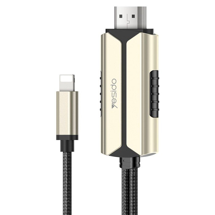 YESIDO LIGHTNING TO HDMI ADAPTER 2M GOLD HM13 thumbnail 2