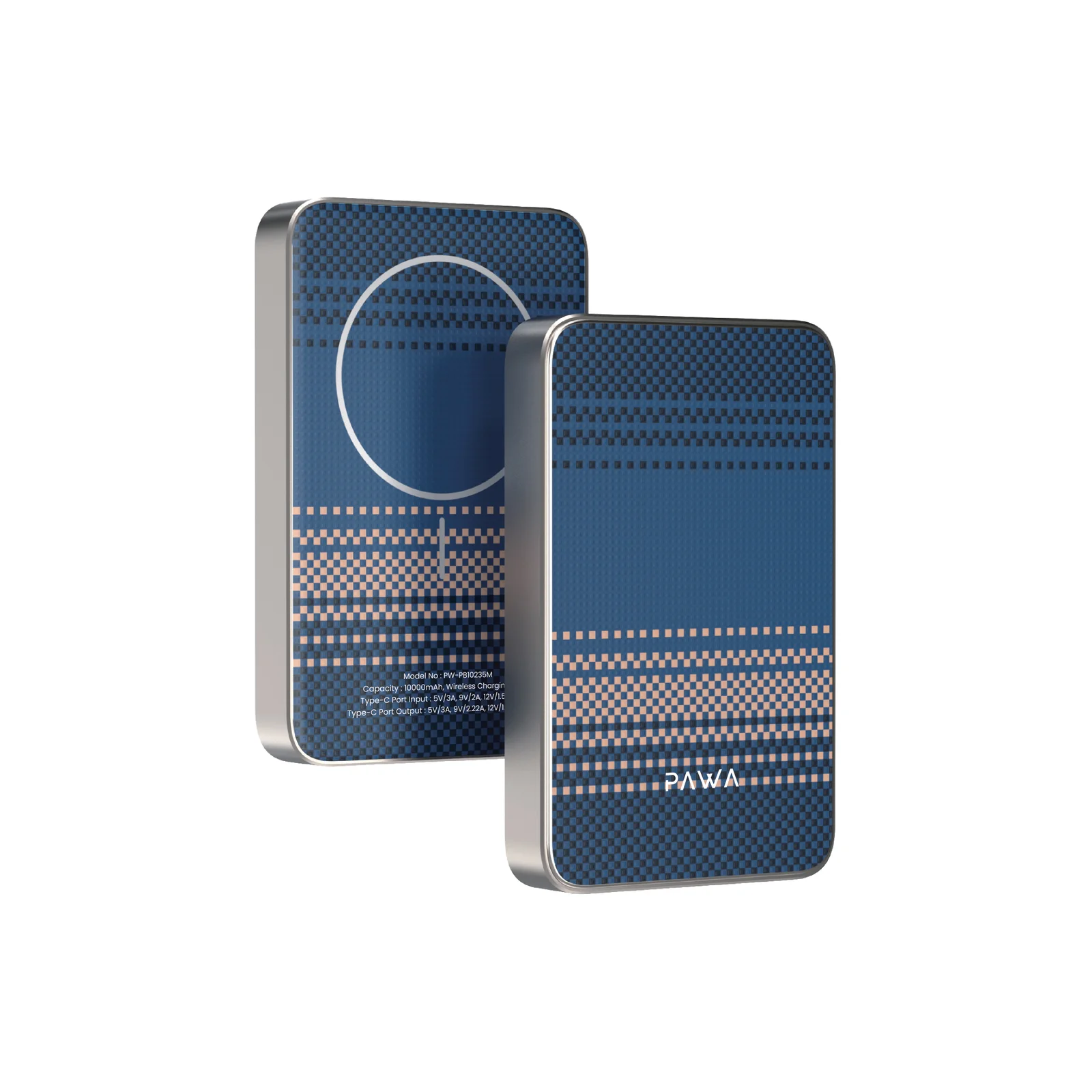 PAWA MOONRISE WOVEN DESIGN MAGSAFE POWER BANK 10000MAH MOONSIRE BLUE PW-PB10235M-BL thumbnail 2