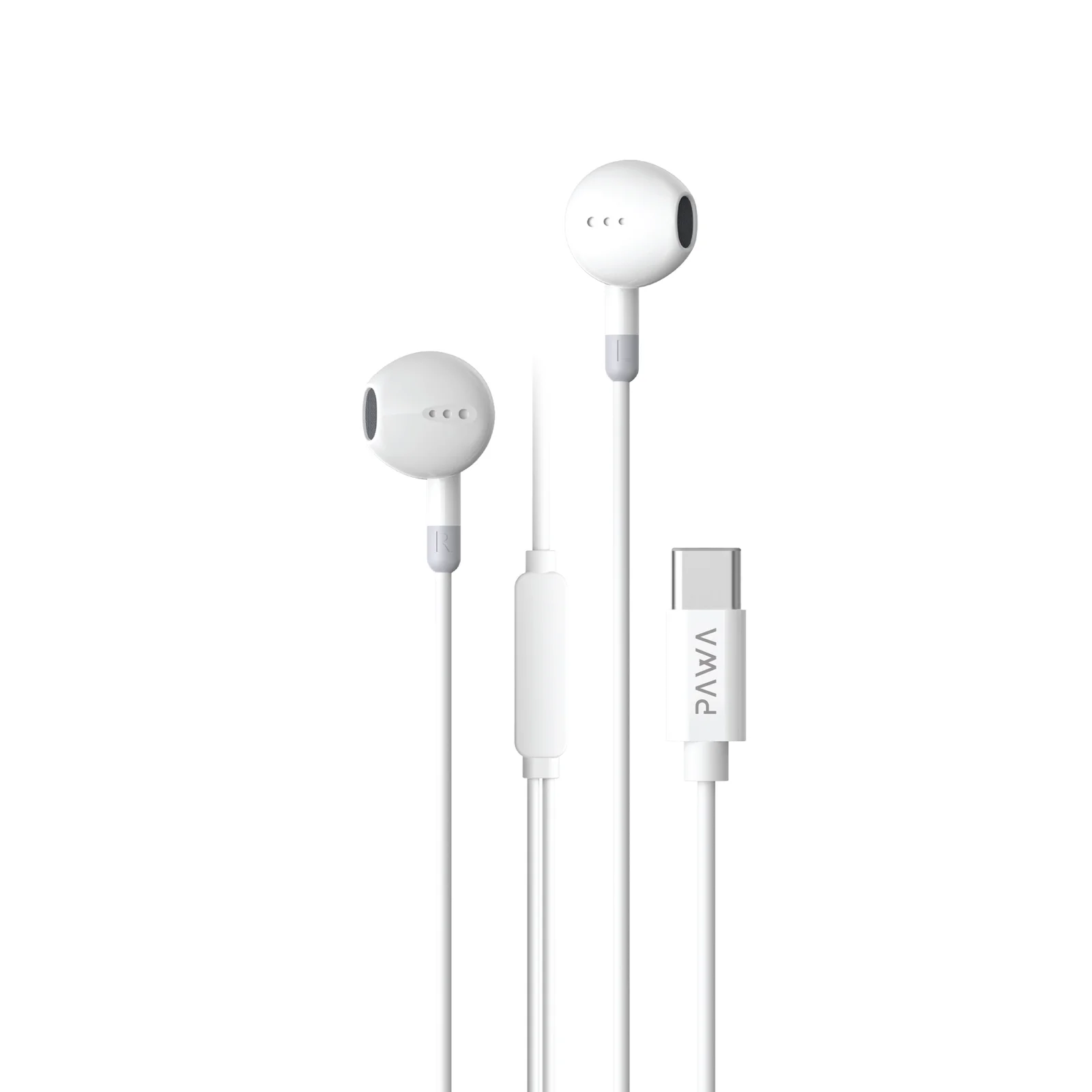 PAWA CHORDS LITE EDITION STEREO EARPHONE WITH TYPE-C CONNECTOR WHITE PW-TCEP25-WH thumbnail 2