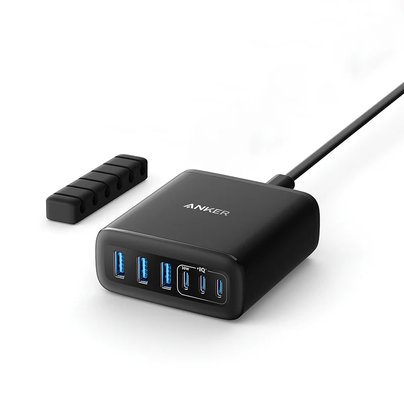ANKER 112W 6 PORT GAN MULTTI DEVICE CHARGER BLACK A2154K11 thumbnail 2
