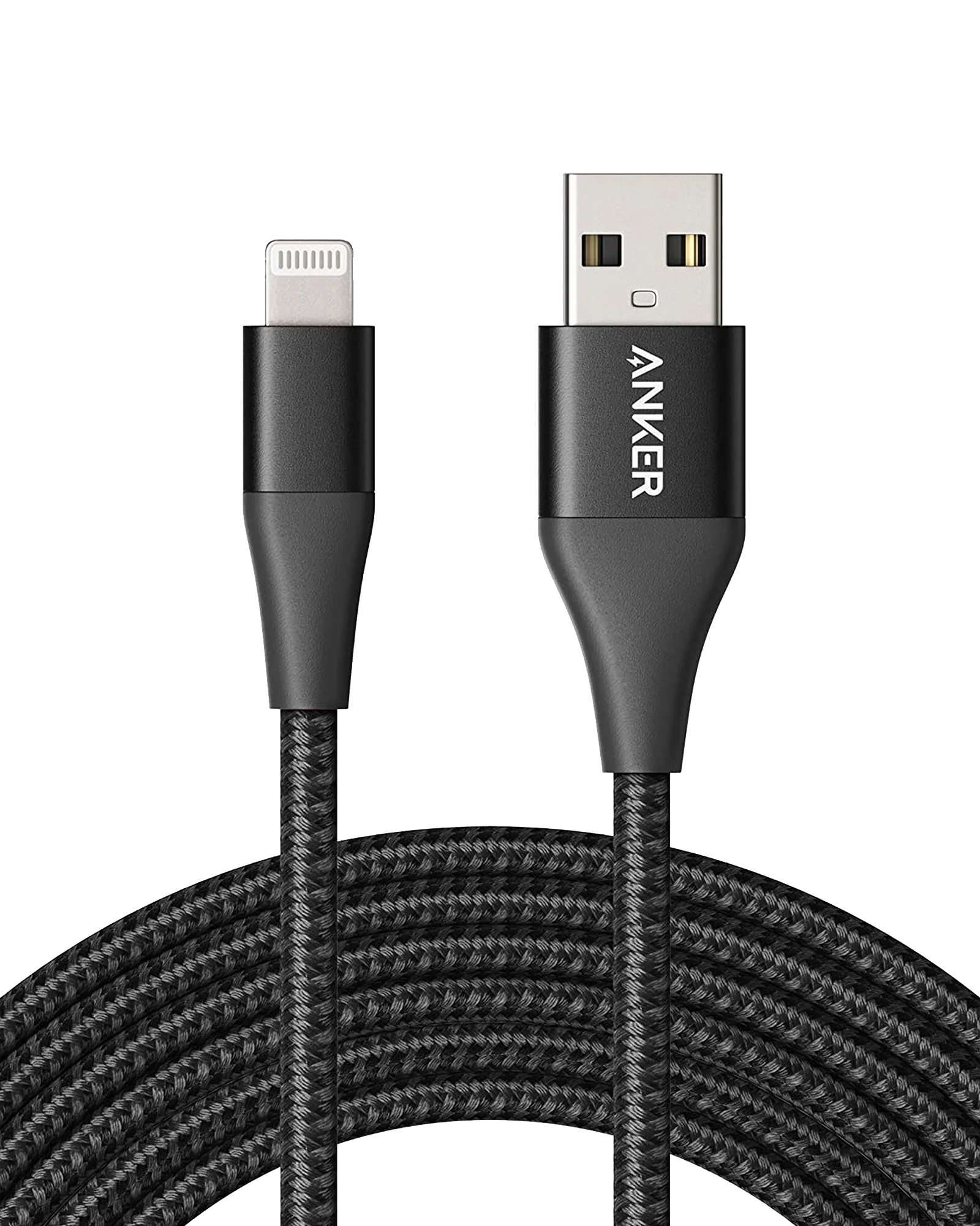 ANKER USB-A TO LIGHTNING CONNECTOR 10FT NYLON BRAIDED CABLE BLACK A8454H12 thumbnail 2