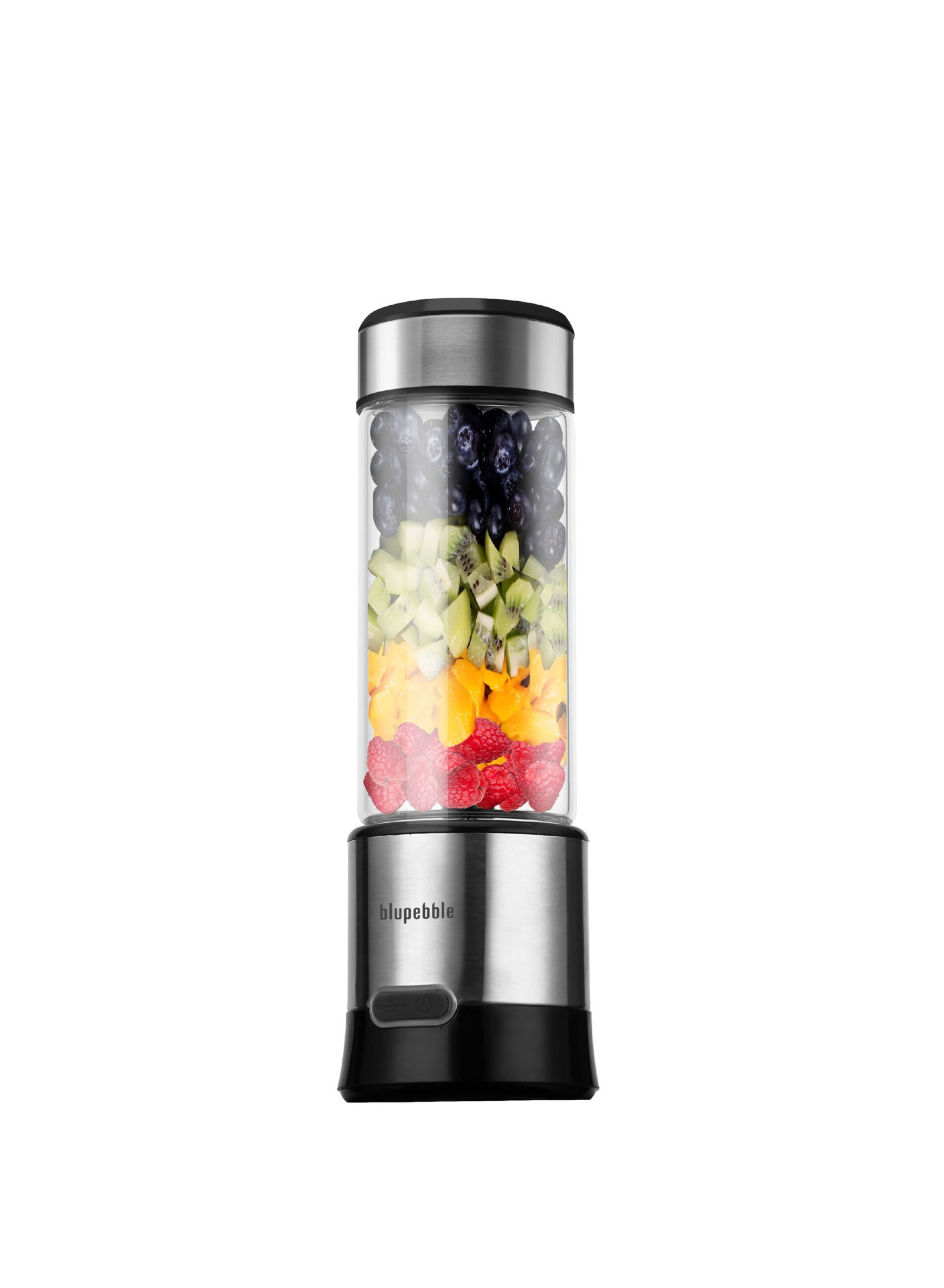 BLUPEBBLE PORTABLE RECHARGEABLE BLENDER 450ML SILVER BP-BLENDER450-SL thumbnail 2