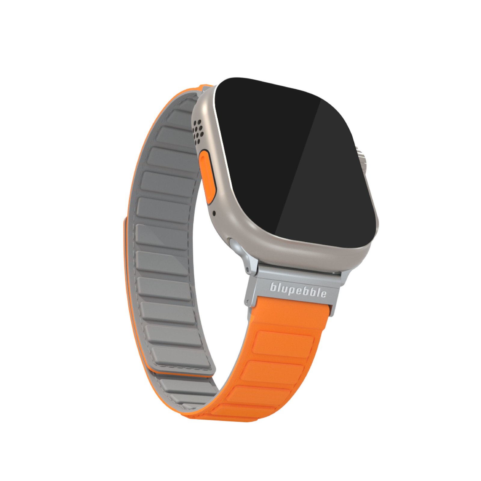 BLUPEBBLE EIGER SILICONE REVERSIBLE MAGNETIC STRAP ORANGE/GRAY 41/40/38MM BP-EIGER41-ORGY thumbnail 2