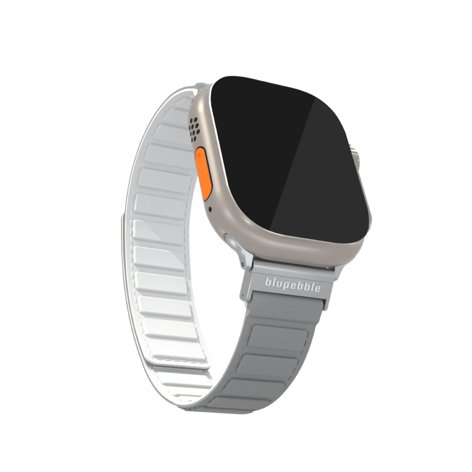 BLUPEBBLE MARMOLADA SILICONE REVERSIBLE MAGNETIC STRAP 49/45/44/42MM GREY/WHITE BP-MARMOL49-GYWH thumbnail 2
