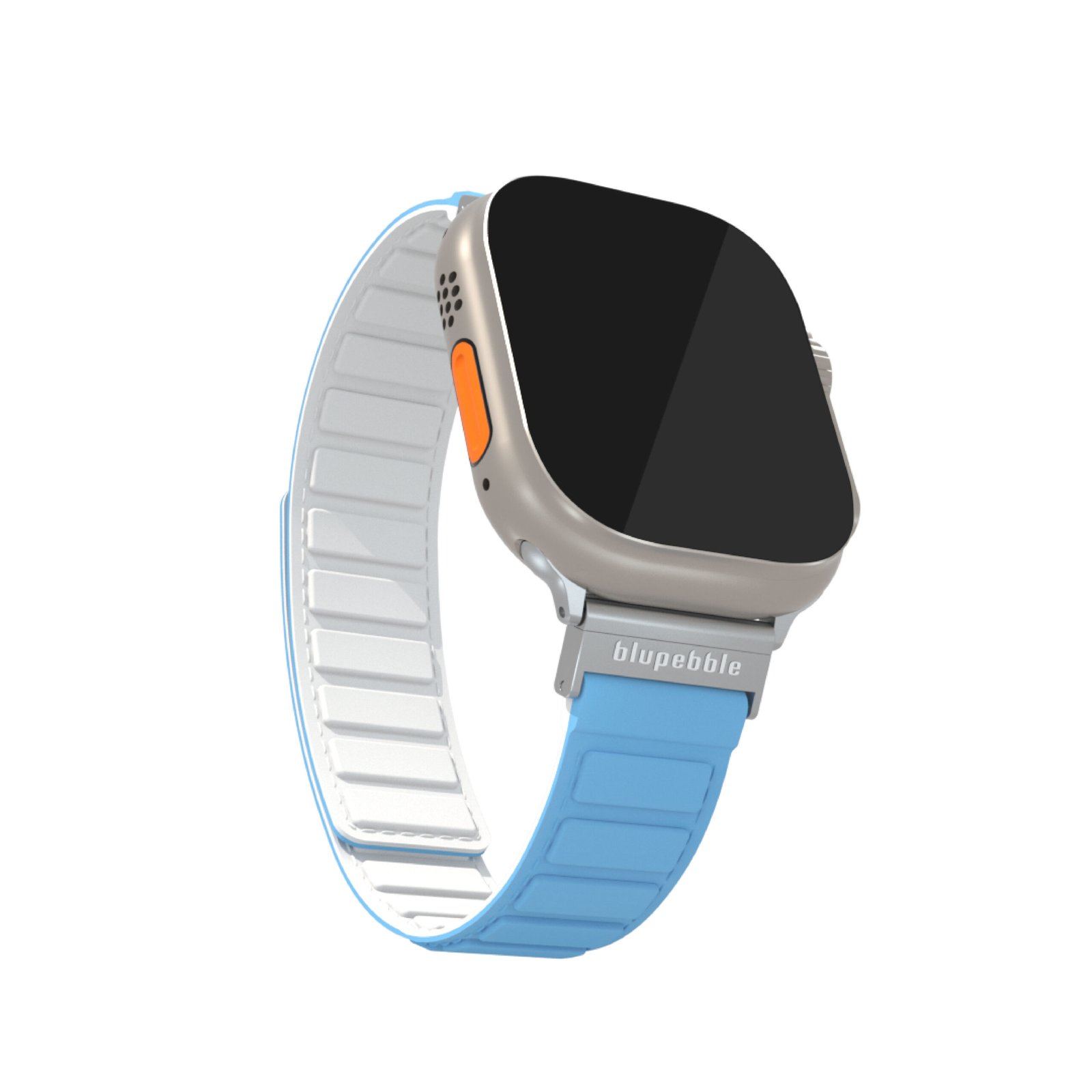 BLUPEBBLE MATTERHORN SILICONE REVERSIBLE MAGNETIC STRAP 49/45/44/42MM BLUE/WHITE BP-MATTERHO49-BLWH thumbnail 2