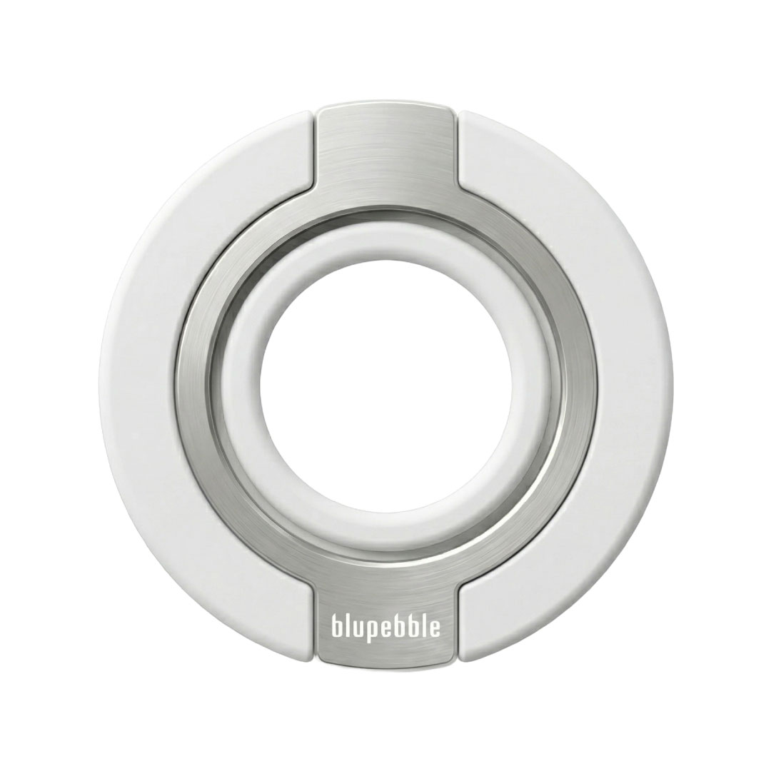 BLUPEBBLE MAG RING MAGSAFE MAGNETIC GRIP WITH ADJUSTABLE KICKSTAND WHITE BP-MGRING-WH thumbnail 2