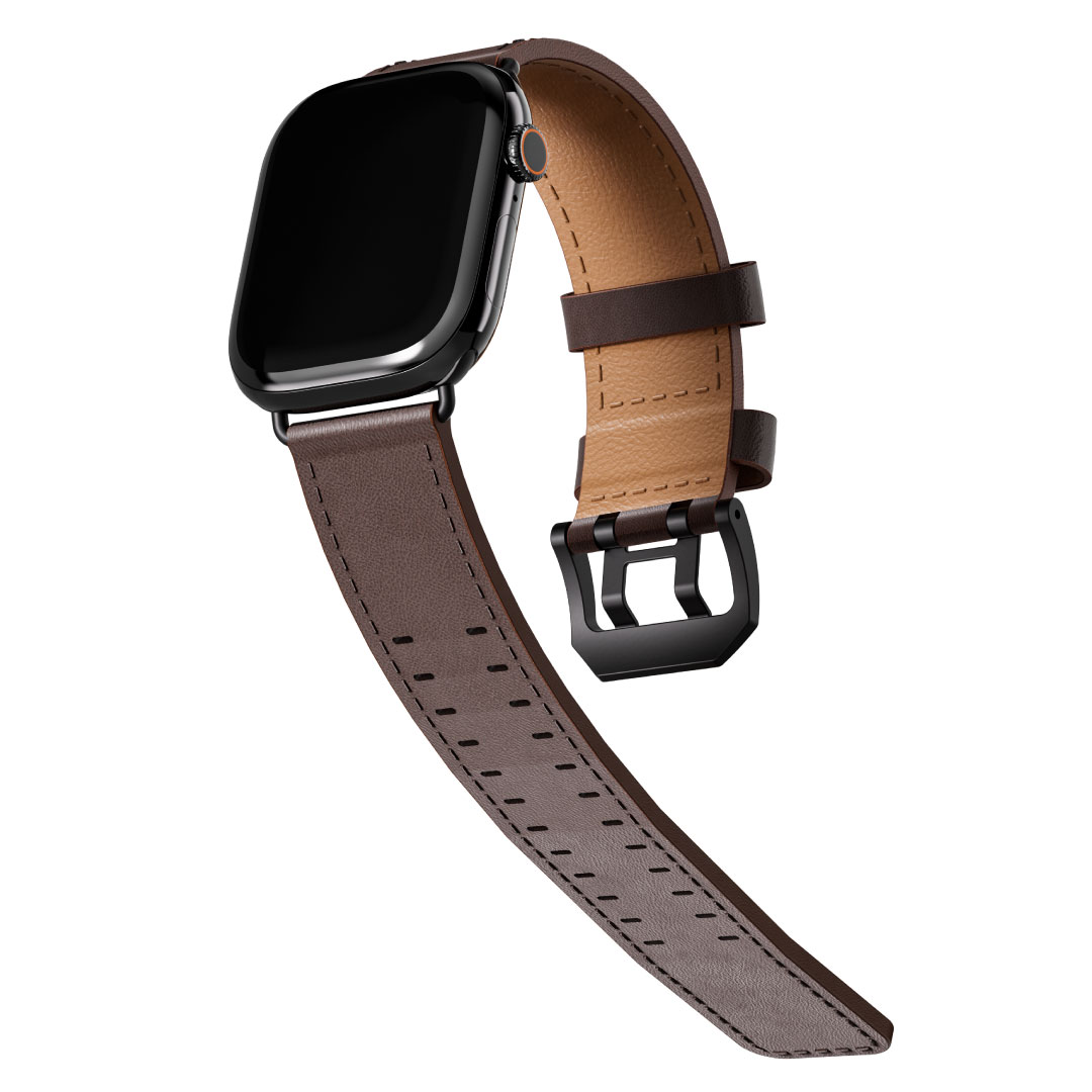 BLUPEBBLE APPLE WATCH STRAP ULTRA AND SERIES 11 ORLEN SERIES 49/45/44/42MM CHOCOLATE BP-ORLEN-CH thumbnail 2